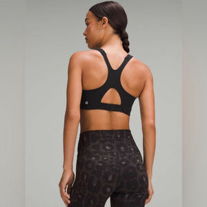 Lululemon Ultralu Square-Neck Workout Bra Medium Support, D/DD Cup Black